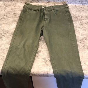 Army green skinny jean